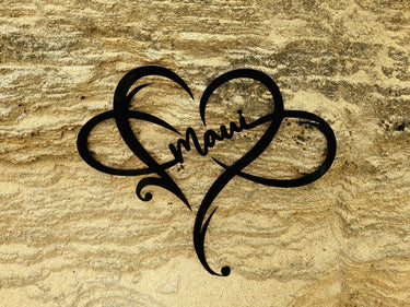 Maui Heart Infinity Metal Sign